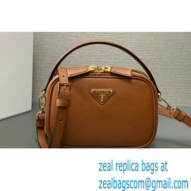 Prada Odette leather mini-bag 1BH203 Brown 2023