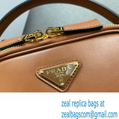 Prada Odette leather mini-bag 1BH203 Brown 2023 - Click Image to Close