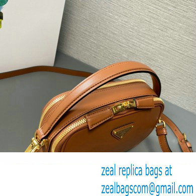 Prada Odette leather mini-bag 1BH203 Brown 2023