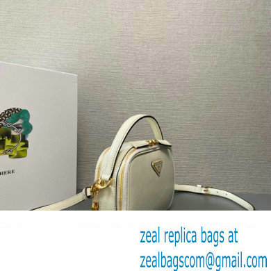 Prada Odette leather mini-bag 1BH203 White 2023 - Click Image to Close