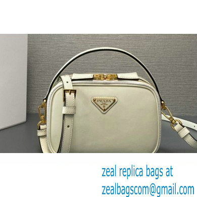 Prada Odette leather mini-bag 1BH203 White 2023 - Click Image to Close