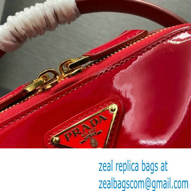 Prada Odette patent leather mini-bag 1BH206 Red 2024 - Click Image to Close