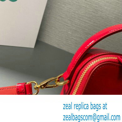 Prada Odette patent leather mini-bag 1BH206 Red 2024 - Click Image to Close