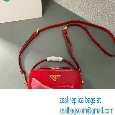 Prada Odette patent leather mini-bag 1BH206 Red 2024