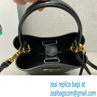 Prada Panier leather mini-bag 1BA373 Black 2023 - Click Image to Close