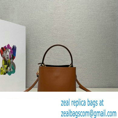 Prada Panier leather mini-bag 1BA373 Brown 2023