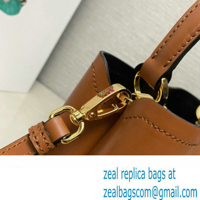 Prada Panier leather mini-bag 1BA373 Brown 2023