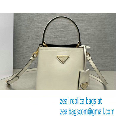 Prada Panier leather mini-bag 1BA373 White 2023 - Click Image to Close