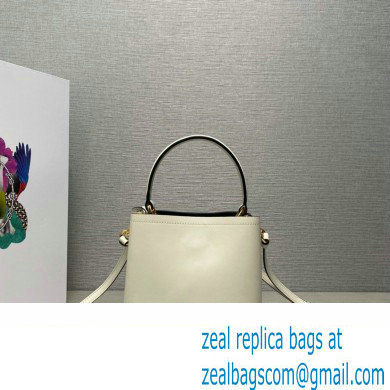 Prada Panier leather mini-bag 1BA373 White 2023 - Click Image to Close