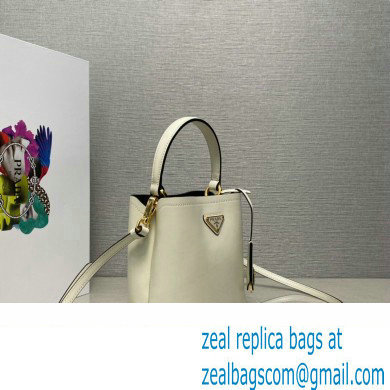 Prada Panier leather mini-bag 1BA373 White 2023