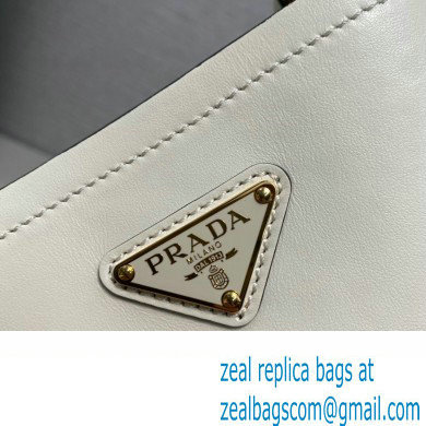 Prada Panier leather mini-bag 1BA373 White 2023