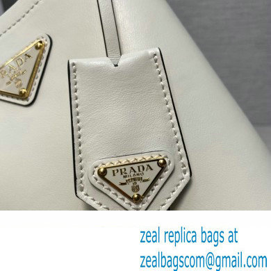 Prada Panier leather mini-bag 1BA373 White 2023 - Click Image to Close