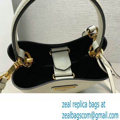 Prada Panier leather mini-bag 1BA373 White 2023 - Click Image to Close