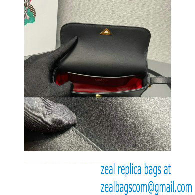 Prada Patent leather shoulder bag 1BD339 Black 2024 - Click Image to Close