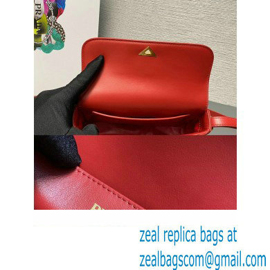 Prada Patent leather shoulder bag 1BD339 Red 2024 - Click Image to Close