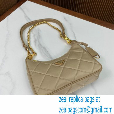 Prada Re-Edition 1995 Chaine Re-Nylon Mini Hobo Bag 1BC204 Beige 2024 - Click Image to Close