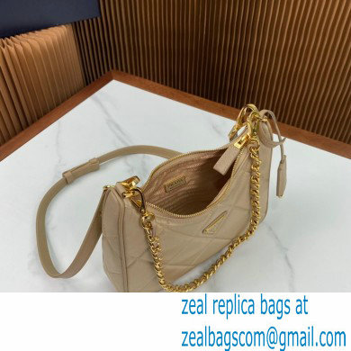 Prada Re-Edition 1995 Chaine Re-Nylon Mini Hobo Bag 1BC204 Beige 2024