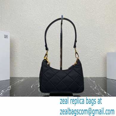 Prada Re-Edition 1995 Chaine Re-Nylon Mini Hobo Bag 1BC204 Black 2024