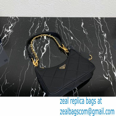 Prada Re-Edition 1995 Chaine Re-Nylon Mini Hobo Bag 1BC204 Black 2024 - Click Image to Close
