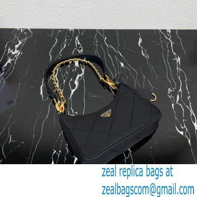 Prada Re-Edition 1995 Chaine Re-Nylon Mini Hobo Bag 1BC204 Black 2024