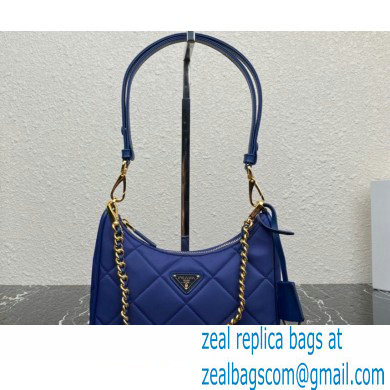 Prada Re-Edition 1995 Chaine Re-Nylon Mini Hobo Bag 1BC204 Blue 2024