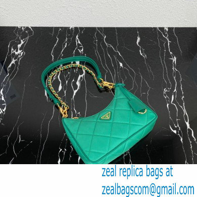 Prada Re-Edition 1995 Chaine Re-Nylon Mini Hobo Bag 1BC204 Green 2024 - Click Image to Close