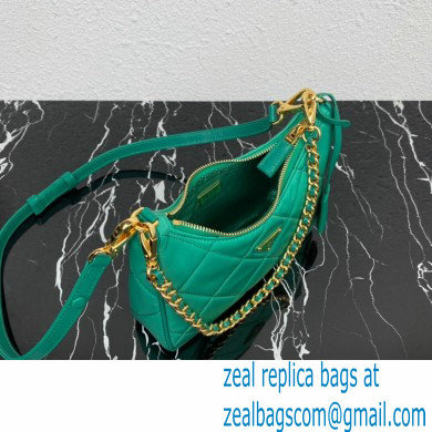 Prada Re-Edition 1995 Chaine Re-Nylon Mini Hobo Bag 1BC204 Green 2024 - Click Image to Close