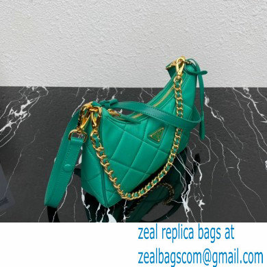 Prada Re-Edition 1995 Chaine Re-Nylon Mini Hobo Bag 1BC204 Green 2024 - Click Image to Close