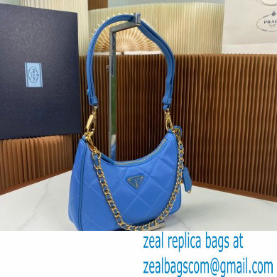 Prada Re-Edition 1995 Chaine Re-Nylon Mini Hobo Bag 1BC204 Light Blue 2024 - Click Image to Close