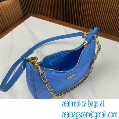 Prada Re-Edition 1995 Chaine Re-Nylon Mini Hobo Bag 1BC204 Light Blue 2024