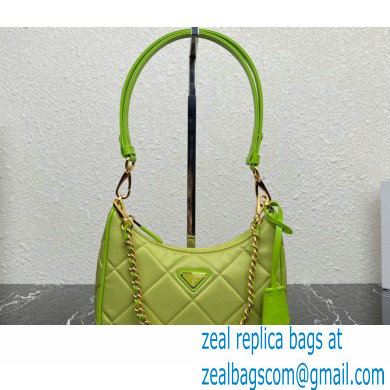 Prada Re-Edition 1995 Chaine Re-Nylon Mini Hobo Bag 1BC204 Light Green 2024 - Click Image to Close