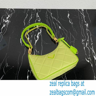 Prada Re-Edition 1995 Chaine Re-Nylon Mini Hobo Bag 1BC204 Light Green 2024 - Click Image to Close