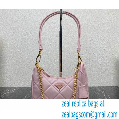 Prada Re-Edition 1995 Chaine Re-Nylon Mini Hobo Bag 1BC204 Light Pink 2024 - Click Image to Close