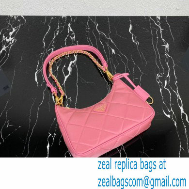 Prada Re-Edition 1995 Chaine Re-Nylon Mini Hobo Bag 1BC204 Pink 2024