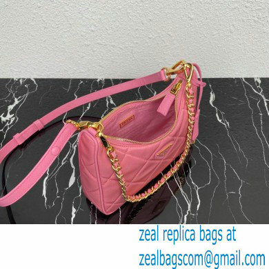 Prada Re-Edition 1995 Chaine Re-Nylon Mini Hobo Bag 1BC204 Pink 2024 - Click Image to Close