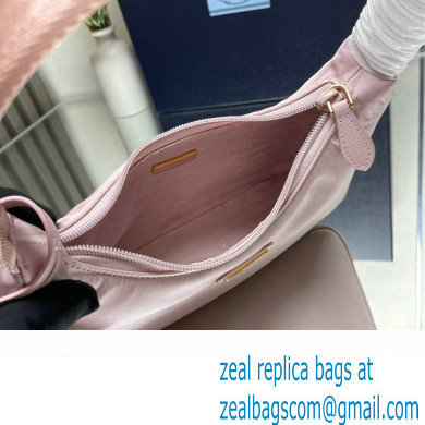 Prada Re-Edition 2000 Re-Nylon and Saffiano Mini Hobo Bag 1NE515 Light Pink/Gold 2024