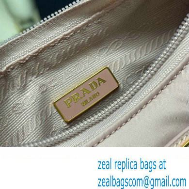 Prada Re-Edition 2000 Re-Nylon and Saffiano Mini Hobo Bag 1NE515 Light Pink/Gold 2024 - Click Image to Close