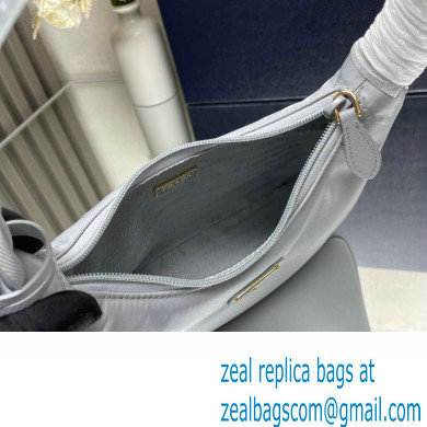 Prada Re-Edition 2000 Re-Nylon and Saffiano Mini Hobo Bag 1NE515 Pale Blue/Gold 2024 - Click Image to Close