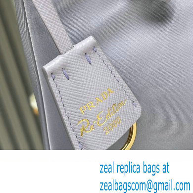 Prada Re-Edition 2000 Re-Nylon and Saffiano Mini Hobo Bag 1NE515 Pale Purple/Gold 2024