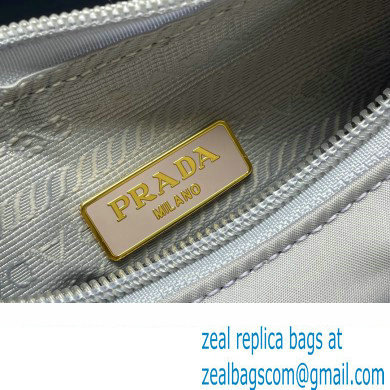 Prada Re-Edition 2000 Re-Nylon and Saffiano Mini Hobo Bag 1NE515 Pale Purple/Gold 2024 - Click Image to Close