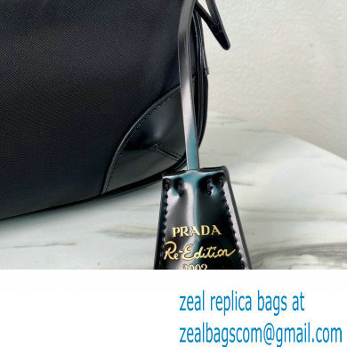 Prada Re-Edition 2002 Re-Nylon and brushed leather shoulder bag 1BC201 Black 2023