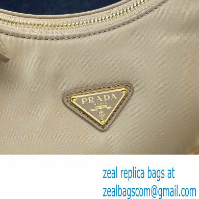 Prada Re-Edition 2005 Re-Nylon Hobo Bag 1BH204 Beige/Gold 2024