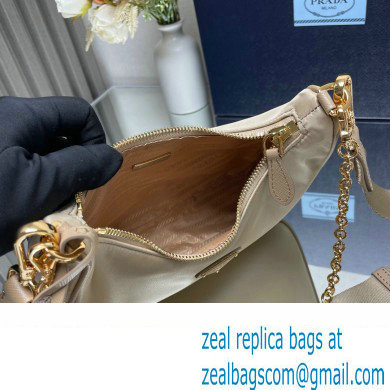 Prada Re-Edition 2005 Re-Nylon Hobo Bag 1BH204 Beige/Gold 2024