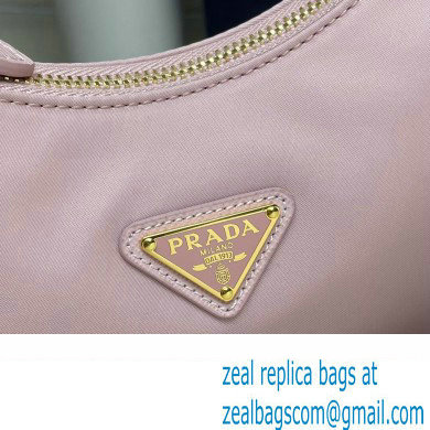 Prada Re-Edition 2005 Re-Nylon Hobo Bag 1BH204 Light Pink/Gold 2024 - Click Image to Close