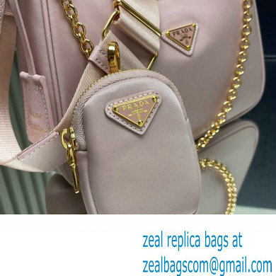 Prada Re-Edition 2005 Re-Nylon Hobo Bag 1BH204 Light Pink/Gold 2024