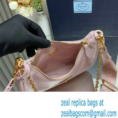 Prada Re-Edition 2005 Re-Nylon Hobo Bag 1BH204 Light Pink/Gold 2024