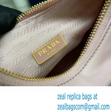 Prada Re-Edition 2005 Re-Nylon Hobo Bag 1BH204 Light Pink/Gold 2024 - Click Image to Close