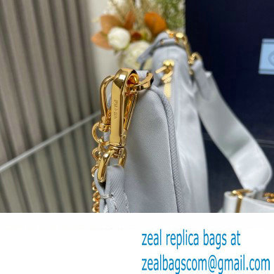 Prada Re-Edition 2005 Re-Nylon Hobo Bag 1BH204 Pale Blue/Gold 2024