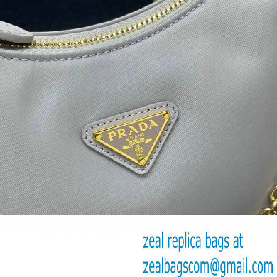 Prada Re-Edition 2005 Re-Nylon Hobo Bag 1BH204 Pale Purple/Gold 2024 - Click Image to Close