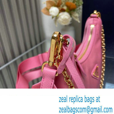 Prada Re-Edition 2005 Re-Nylon Hobo Bag 1BH204 Pink/Gold 2024